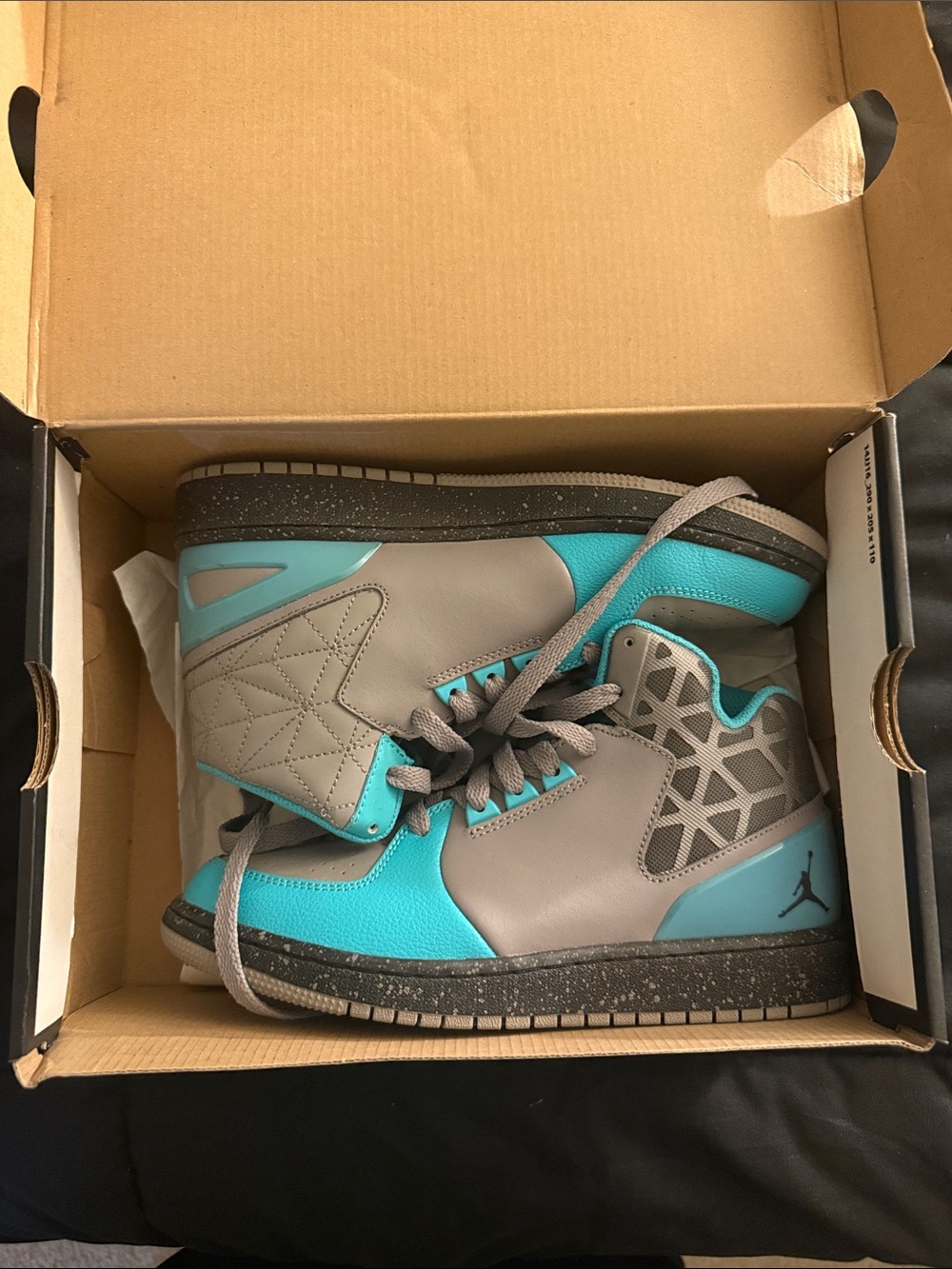 Jordan High-Top Sneakers in Gray and Teal